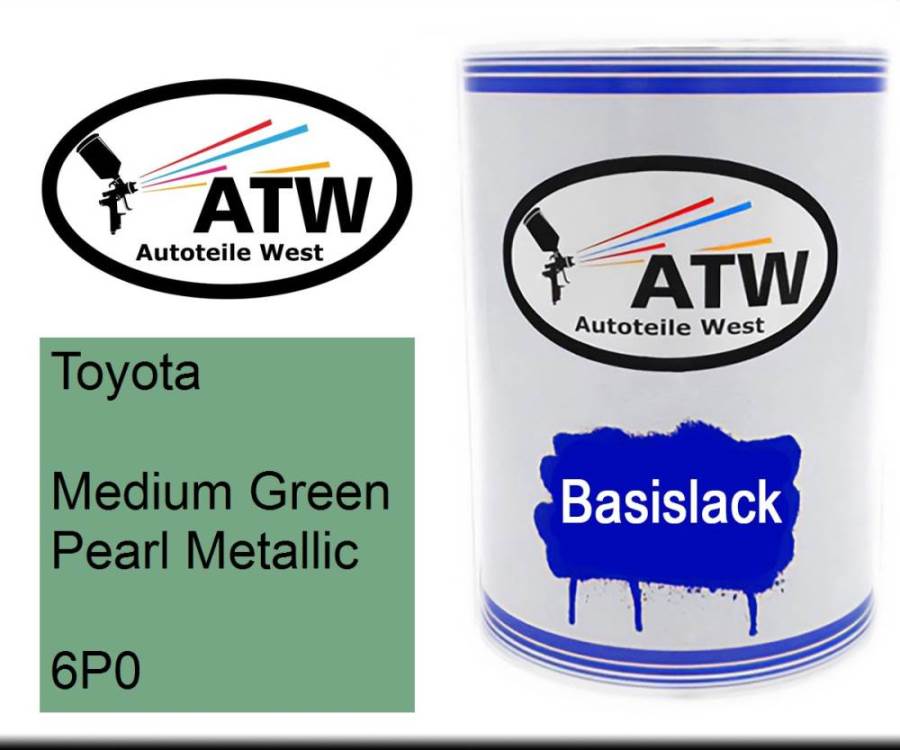 Toyota, Medium Green Pearl Metallic, 6P0: 500ml Lackdose, von ATW Autoteile West.